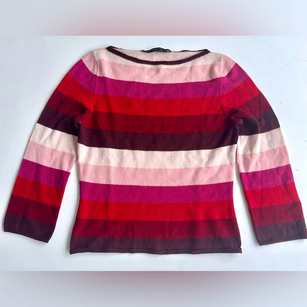 Lorena Antoniazzi Pink and Red Striped Sweater, XS